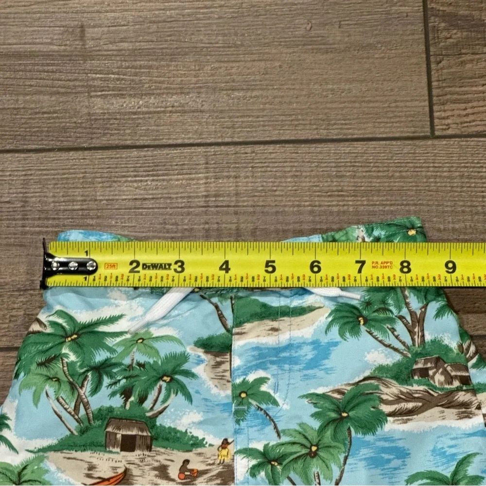 Janie And Jack Baby Boy Green Swim Shorts 12-18 Months Lined Trunks Board Shorts
